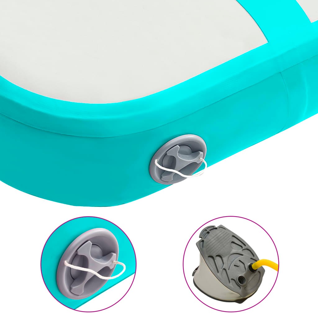 Inflatable Gymnastics Mat With Pump 60x100x10 Cm PVC Green 20 Inflatable Gymnastics Mat with Pump 60x100x10 cm PVC Green